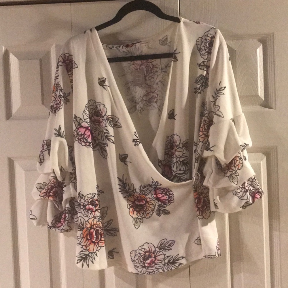 Floral wrap blouse
